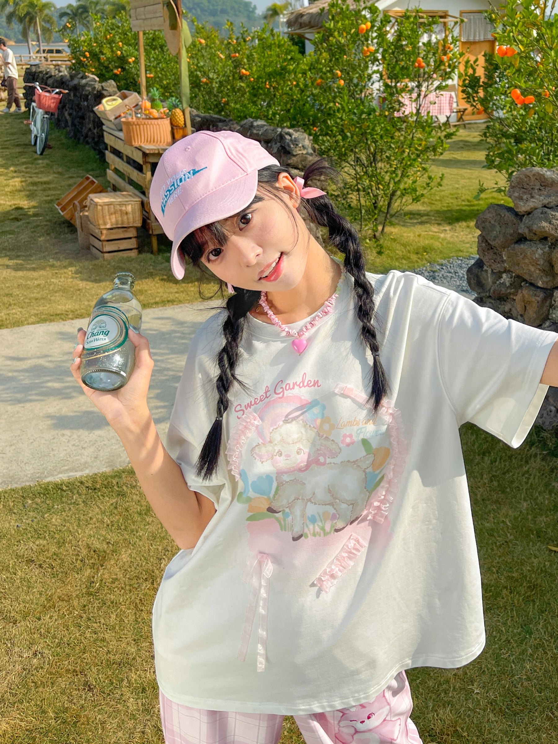 Sweet Garden Toffee Lamb Soft Girl Short Sleeved Tee-ntbhshop