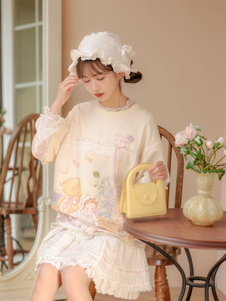 Dainty Dots Sweet Long-Sleeved High Neck Mesh Top-ntbhshop