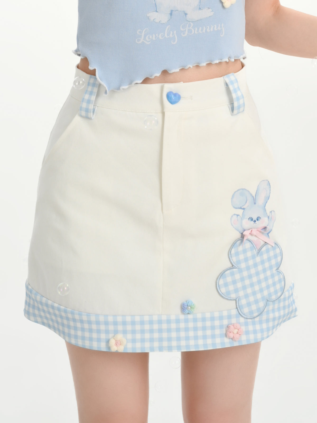 Lovely Bunny Sweet High Waist Mini Skirt-ntbhshop