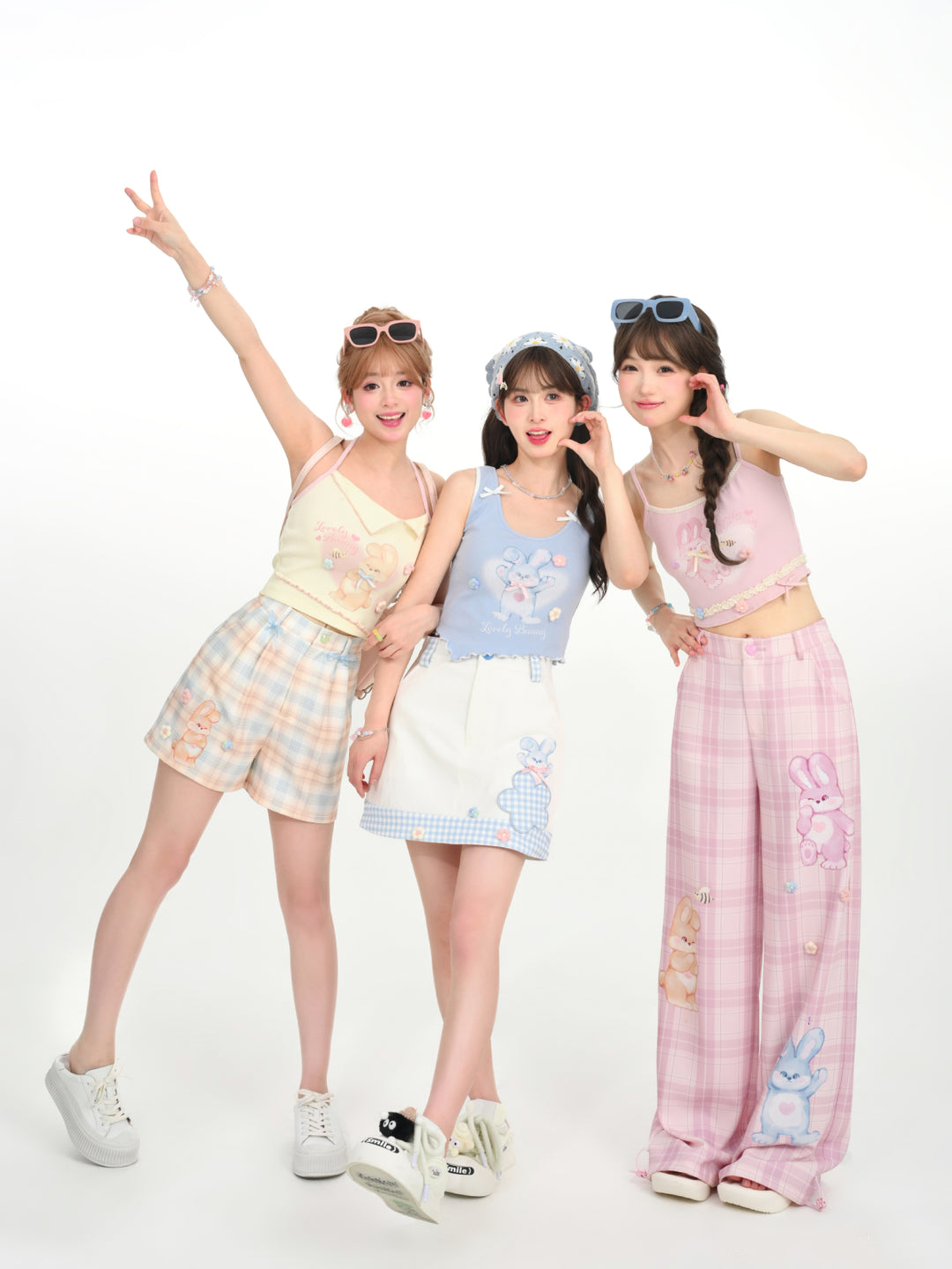 Lovely Bunny Pleated Shorts-Sets-ntbhshop