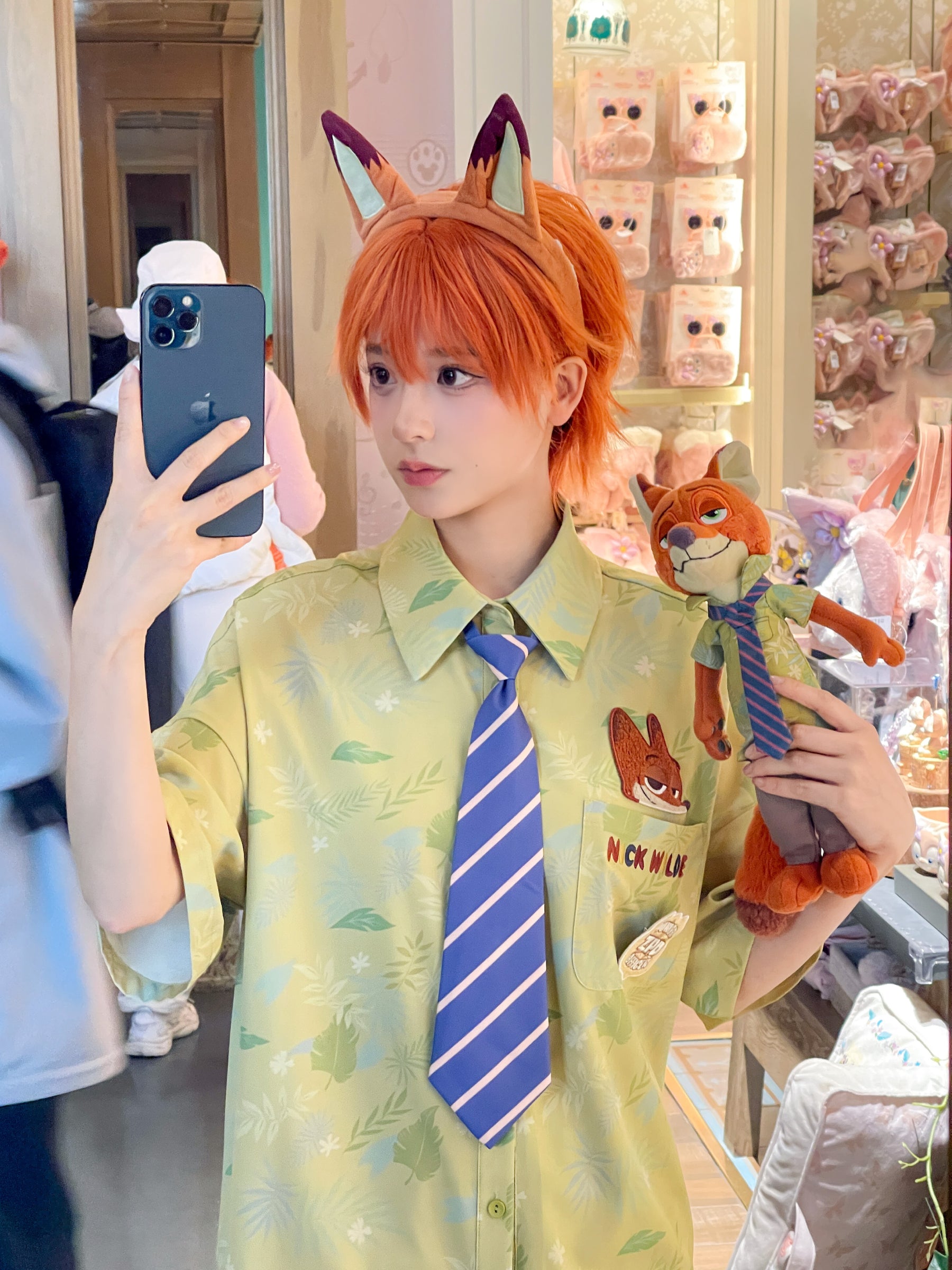 Zootopia Nick Printed Shirt with Tie-ntbhshop