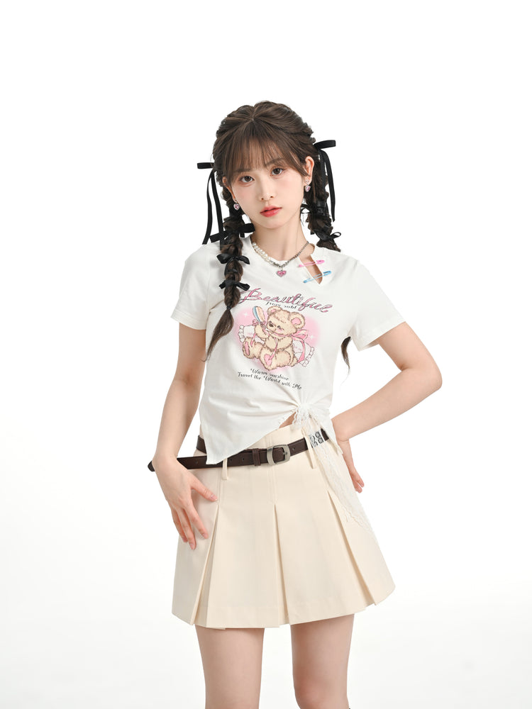 Sweetheart High Waist Pleated Skirt-ntbhshop