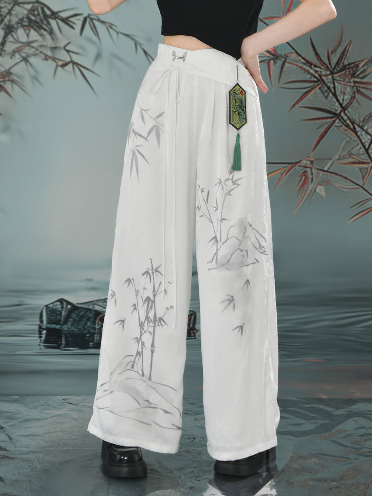 Bamboo Shadow Wide Leg Drape Pants-ntbhshop