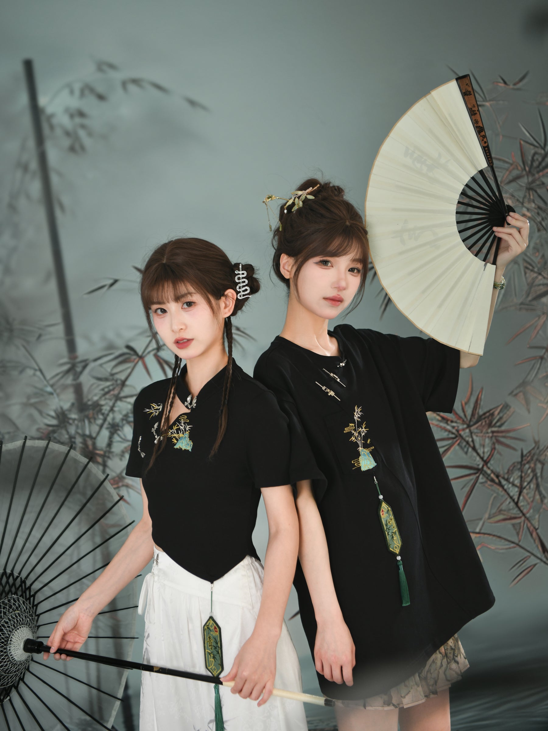 Bamboo Shadow Chinese Style Short Sleeve Tee-ntbhshop