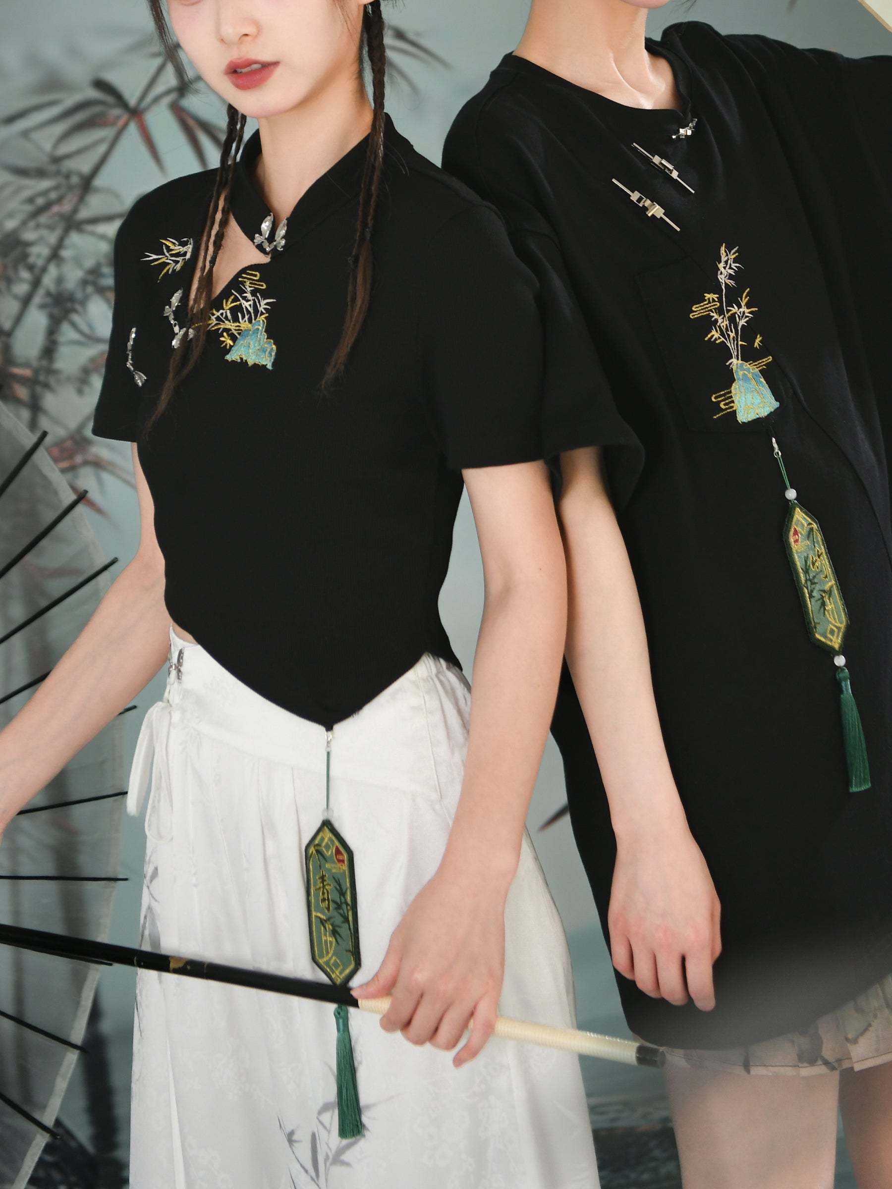 Bamboo Shadow Chinese Style Short Sleeve Tee-ntbhshop