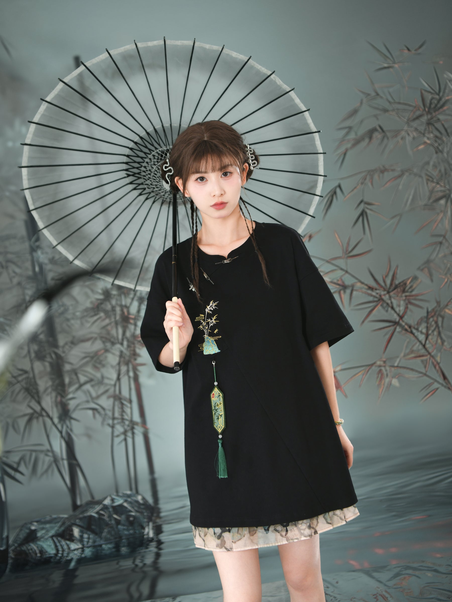 Bamboo Shadow Chinese Style Short Sleeve Tee-ntbhshop