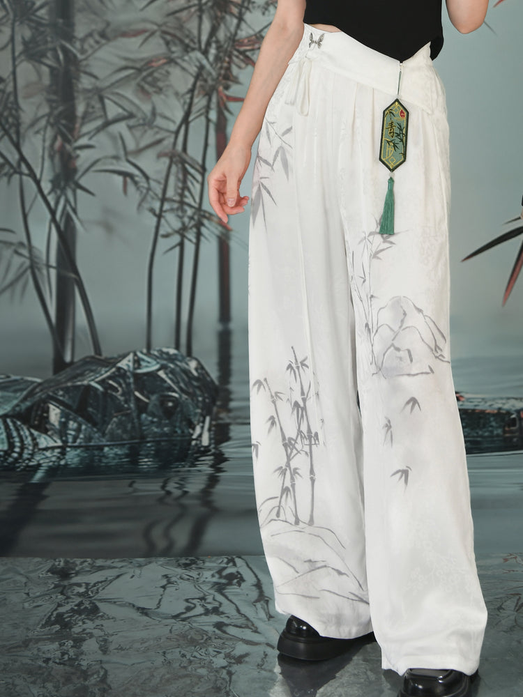 Bamboo Shadow Wide Leg Drape Pants-ntbhshop