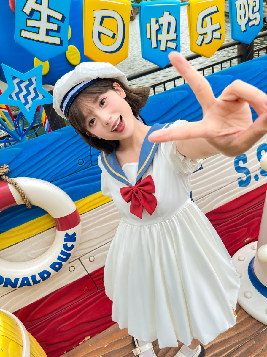 Princess Sailor Collar Bud Dress-ntbhshop