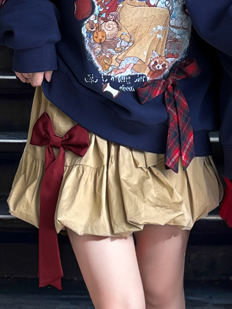 Ribbon Tale Bubble Skirt-ntbhshop