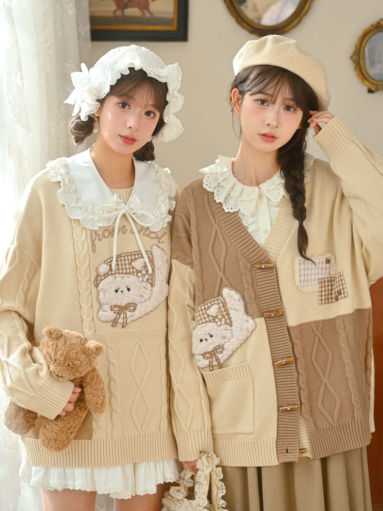 Meadow Puppy Knit Cardigan-ntbhshop