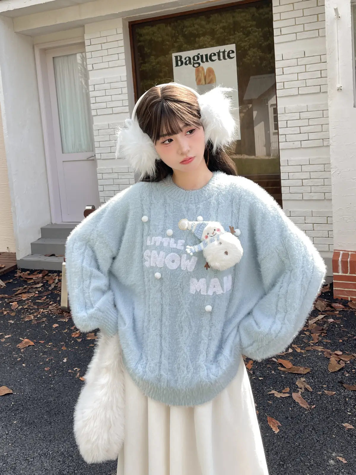 Little Snowman Knit Pullover Sweater-ntbhshop