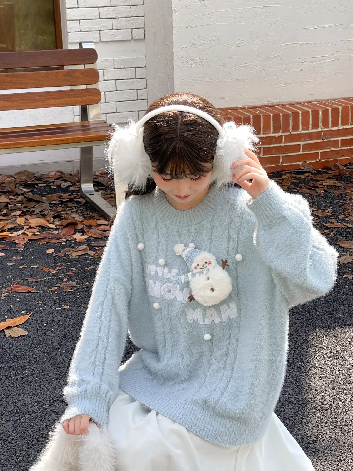 Little Snowman Knit Pullover Sweater-ntbhshop