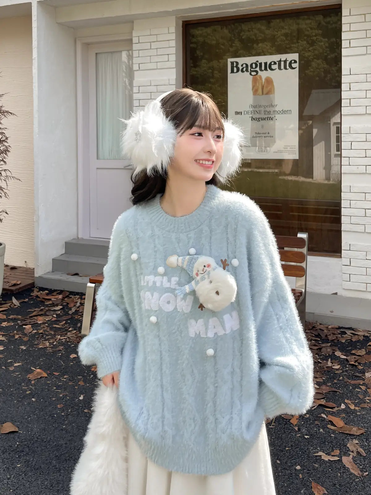 Little Snowman Knit Pullover Sweater-ntbhshop