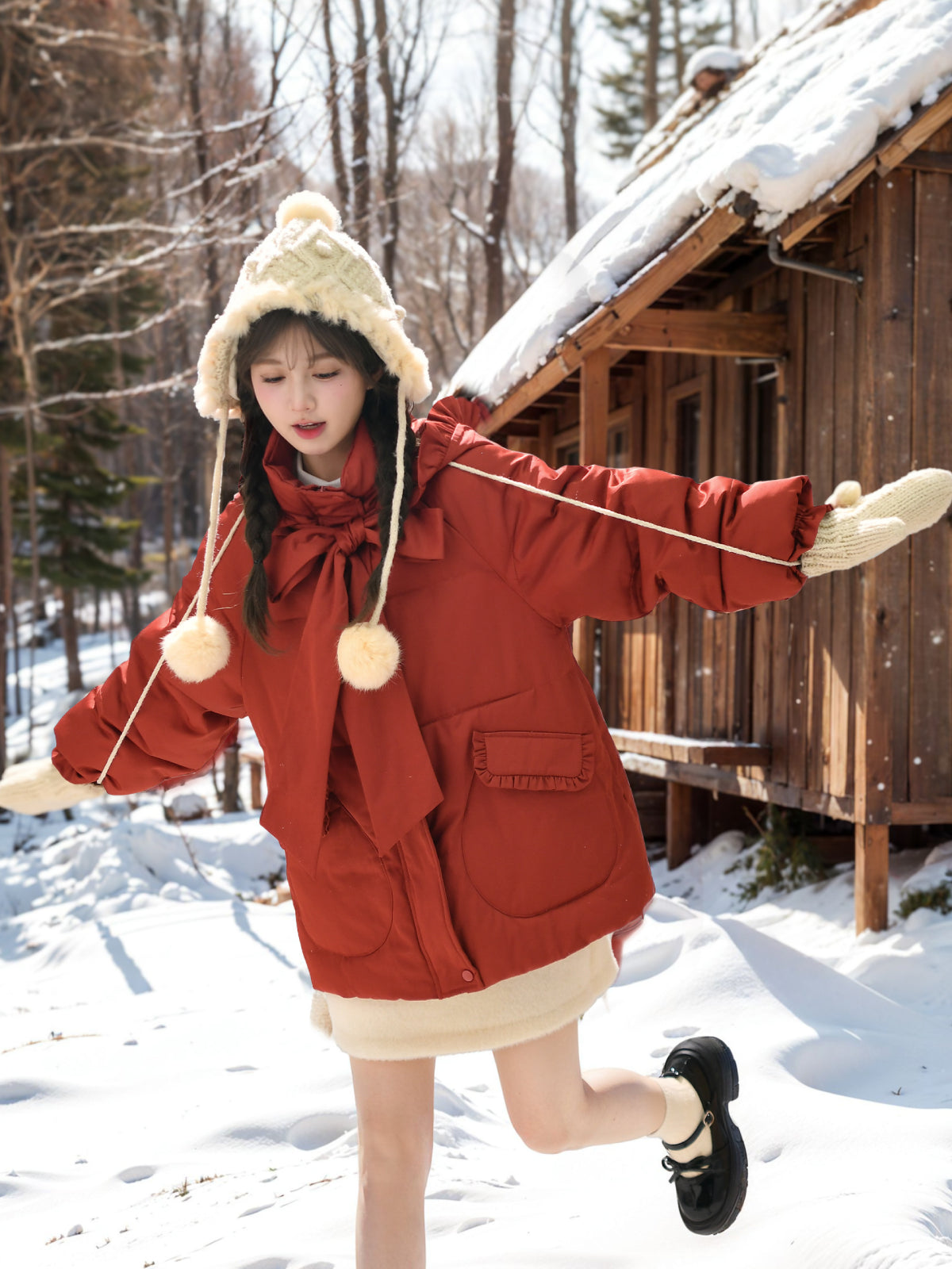 Christmas Bow Cozy Cotton Coat-ntbhshop