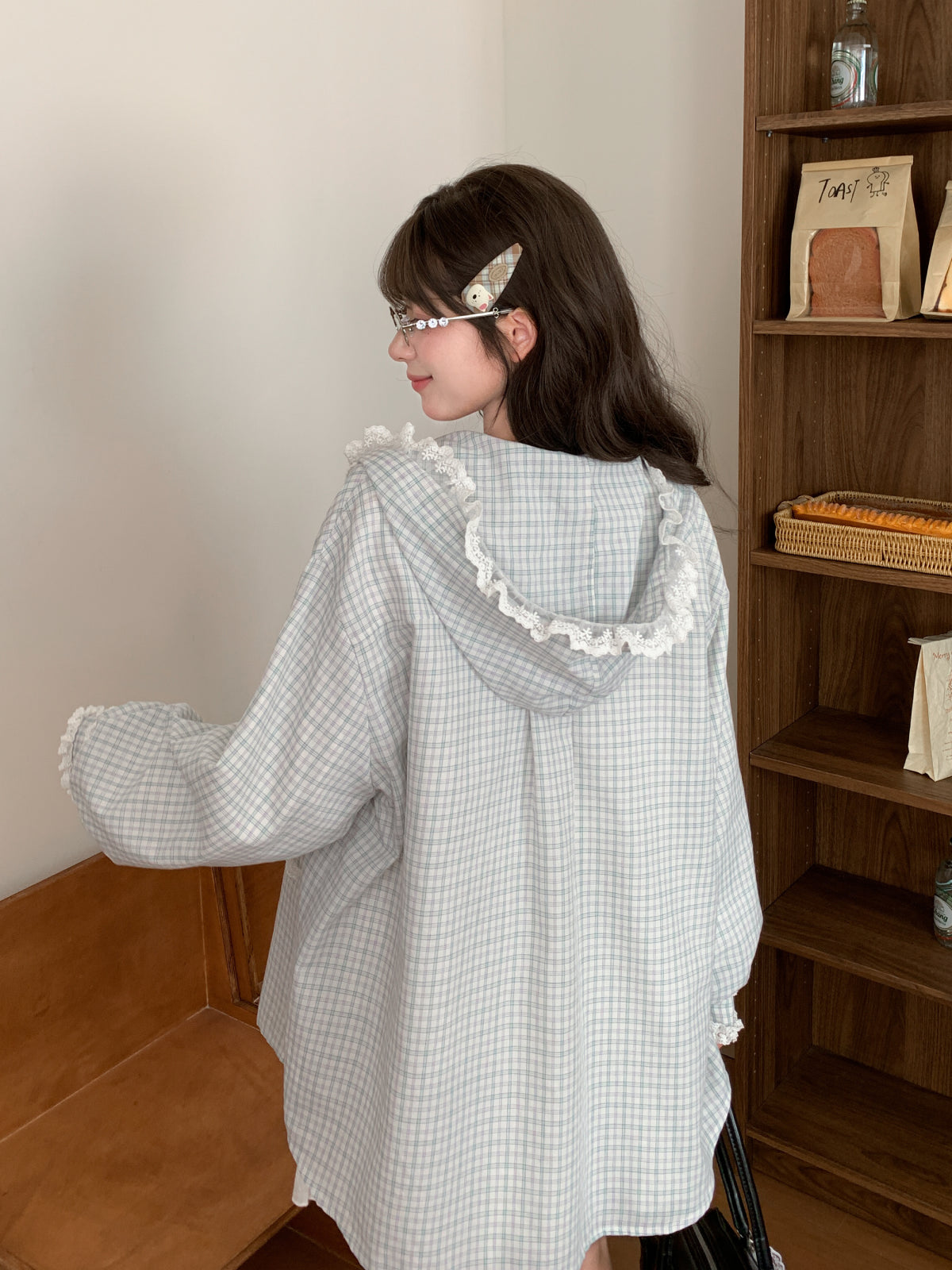 Soft Toast Plaid Hooded Shirt-Outerwear-ntbhshop