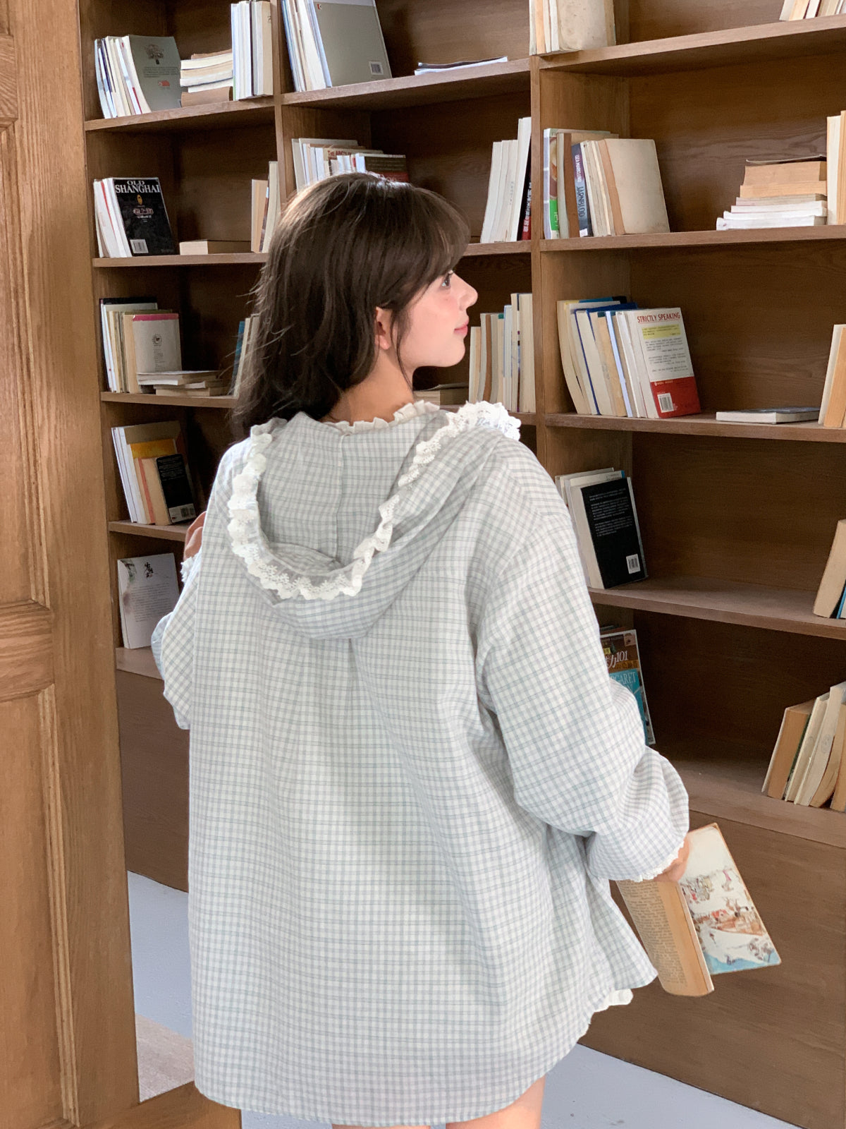 Soft Toast Plaid Hooded Shirt-Outerwear-ntbhshop