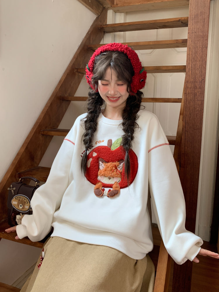 Little Fox Apple Sweatshirt & Hoodie-ntbhshop