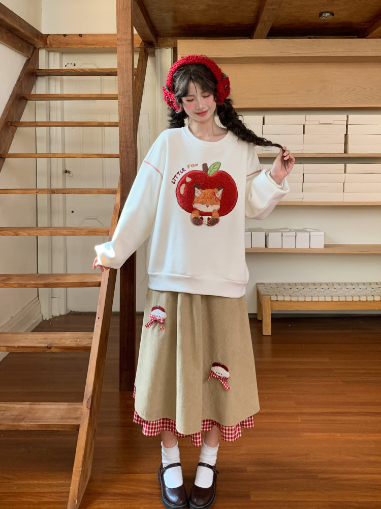 Little Fox Apple Sweatshirt & Hoodie-ntbhshop