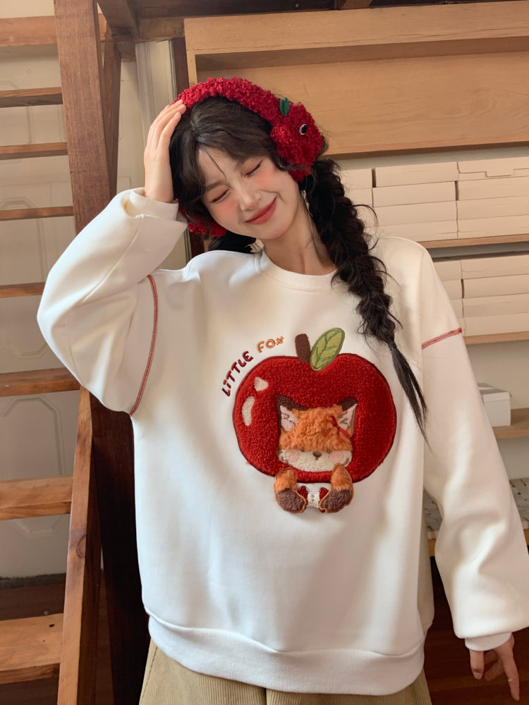 Little Fox Apple Sweatshirt & Hoodie-ntbhshop