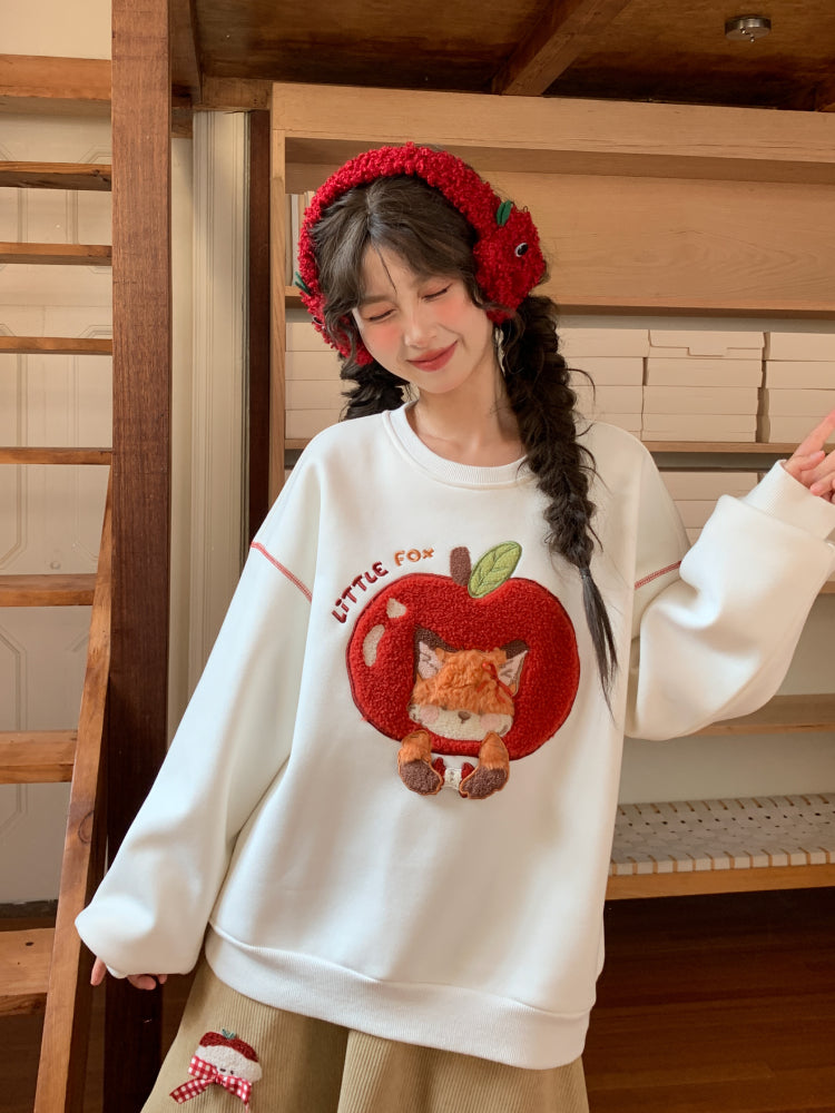 Little Fox Apple Sweatshirt & Hoodie-ntbhshop