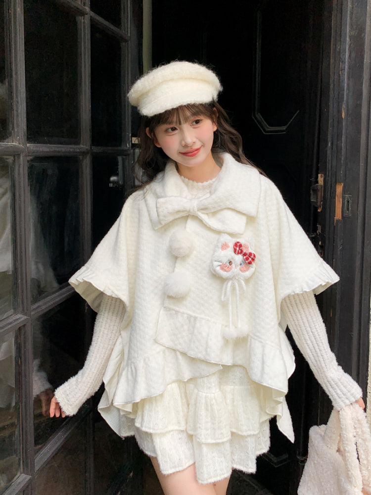 Purrfect Bow Wool Capes-ntbhshop
