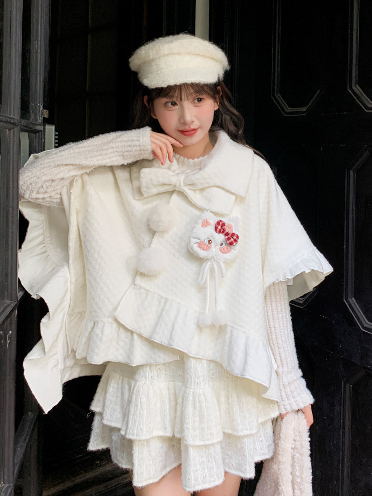 Purrfect Bow Wool Capes-ntbhshop