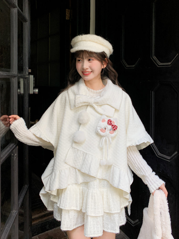 Purrfect Bow Wool Capes-ntbhshop
