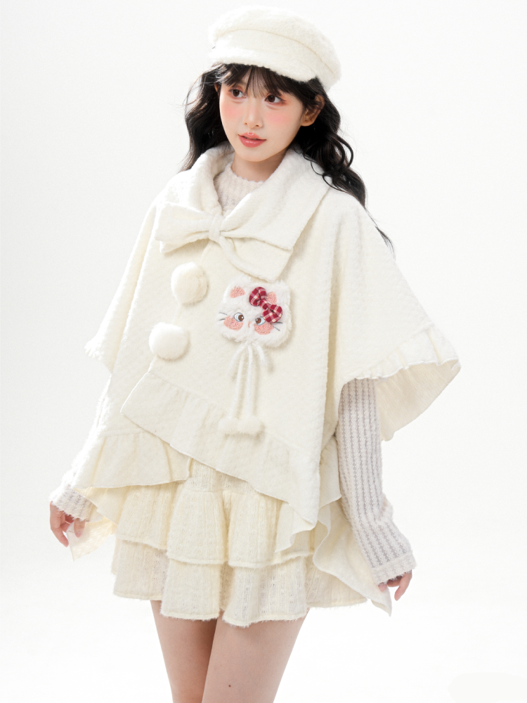 Purrfect Bow Wool Capes-ntbhshop