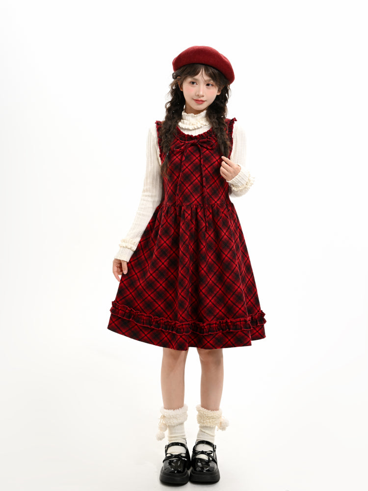 Christmas Chalet Plaid Midi Dress-ntbhshop