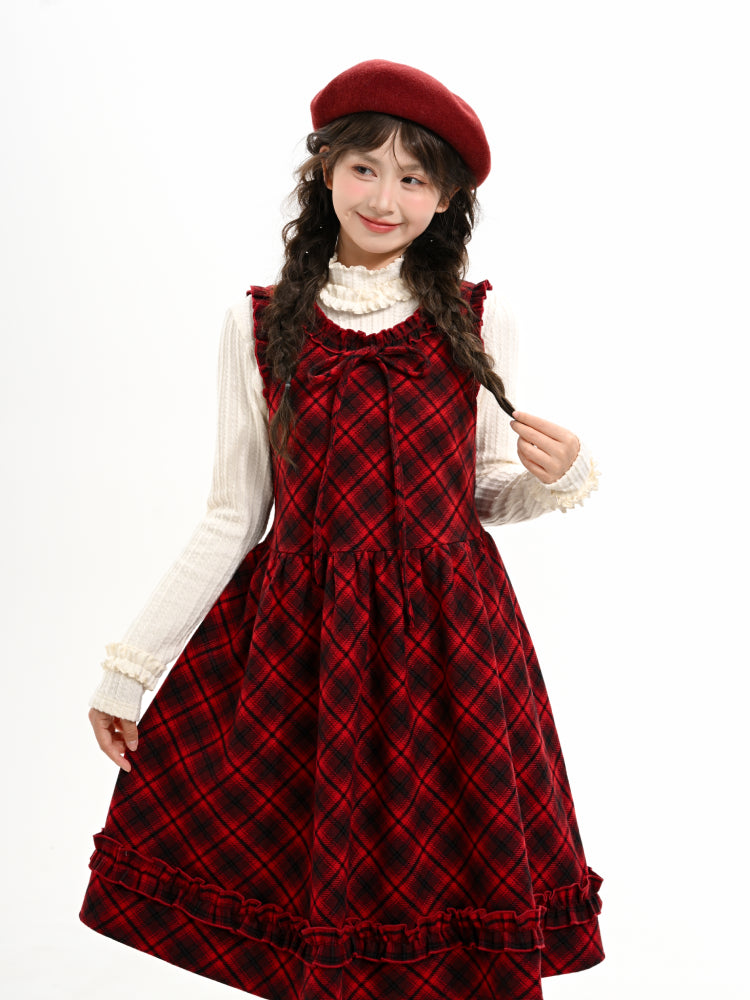 Christmas Chalet Plaid Midi Dress-ntbhshop