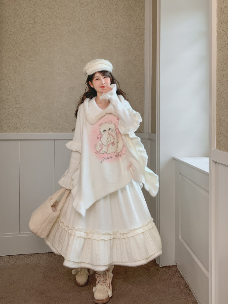 Angel Whiskers Ribbon Knit Sweater-ntbhshop