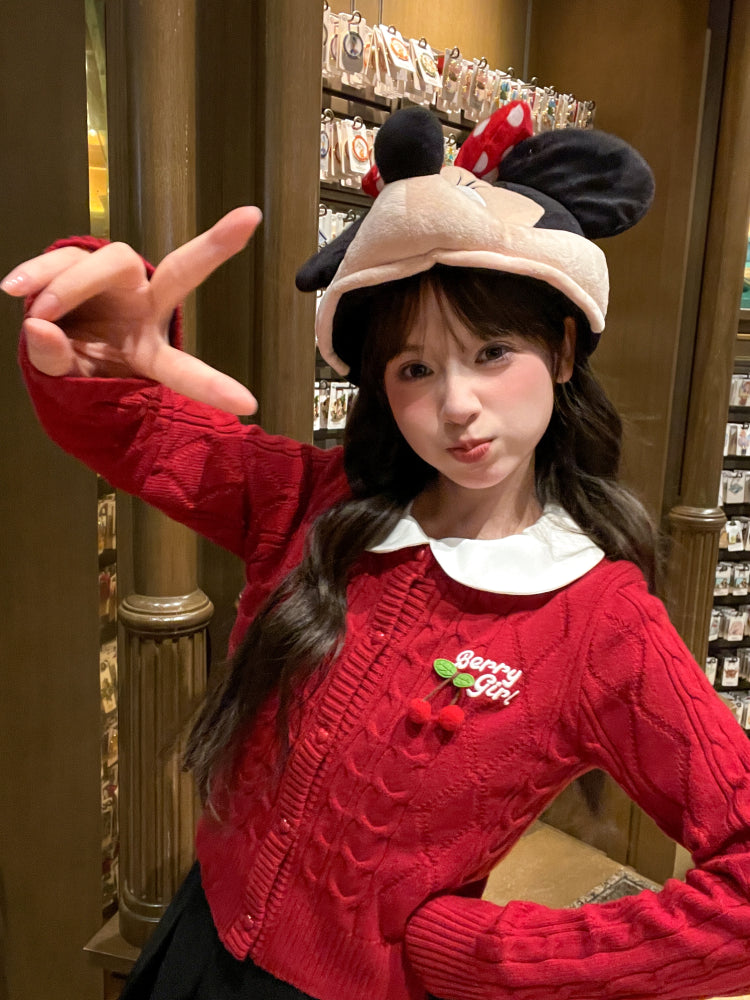 Berry Girl Knit Cardigans-ntbhshop