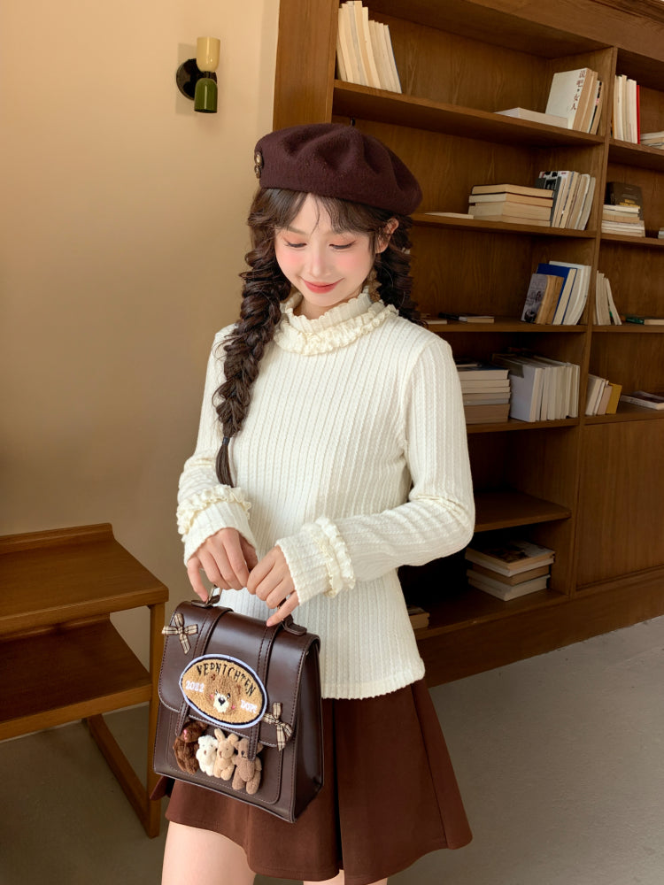 Winter Vanilla Milk Knit Base Top-ntbhshop