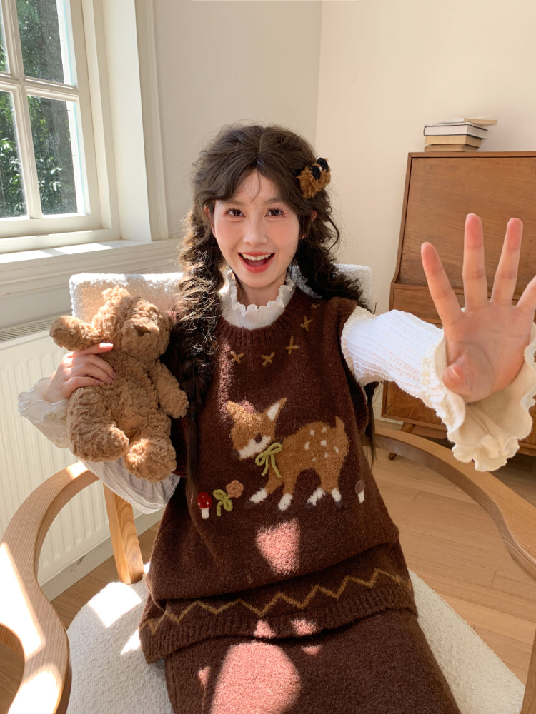 Dear Bambi Cinnamon Vest & Skirt-ntbhshop