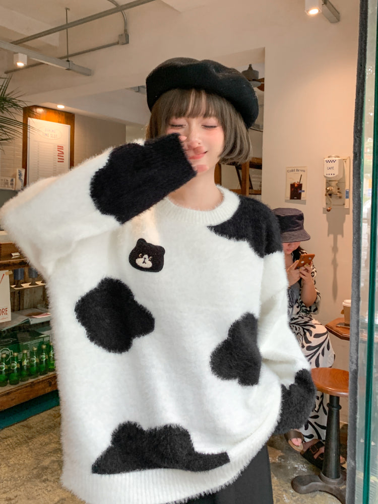 Black Kitten Sweater & Overall Pants-ntbhshop