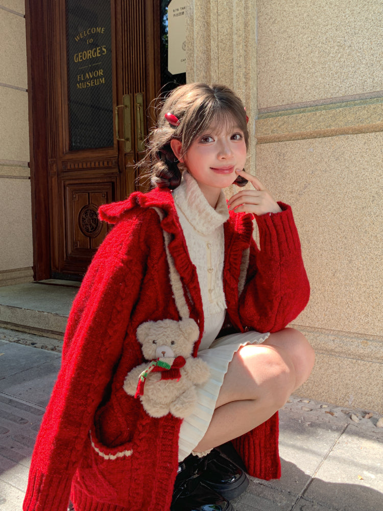 Warm Winter Days Knit Hooded Cardigan-ntbhshop