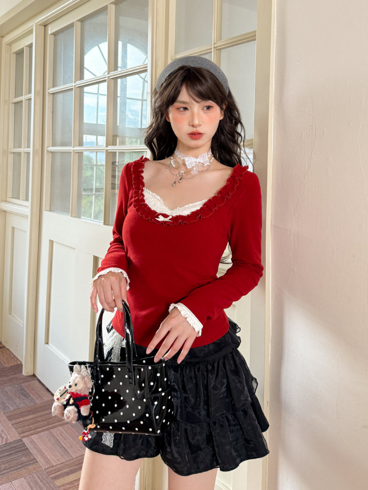 Berry Darling Lace Bra Blouse-ntbhshop