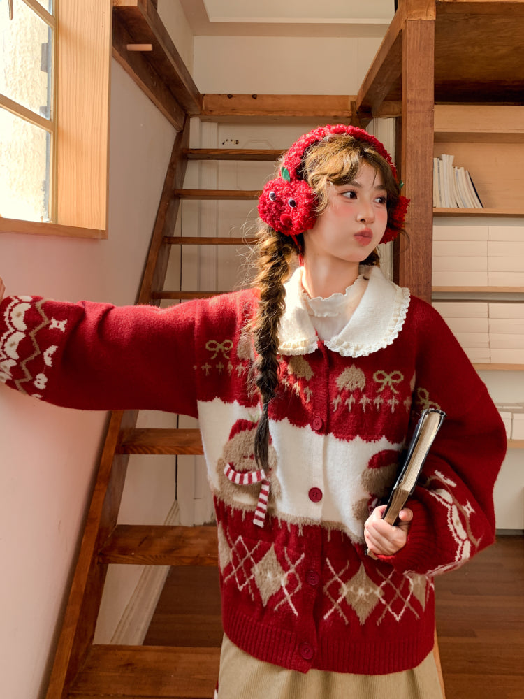 Snowy Gingerbread Bear Sweaters-ntbhshop