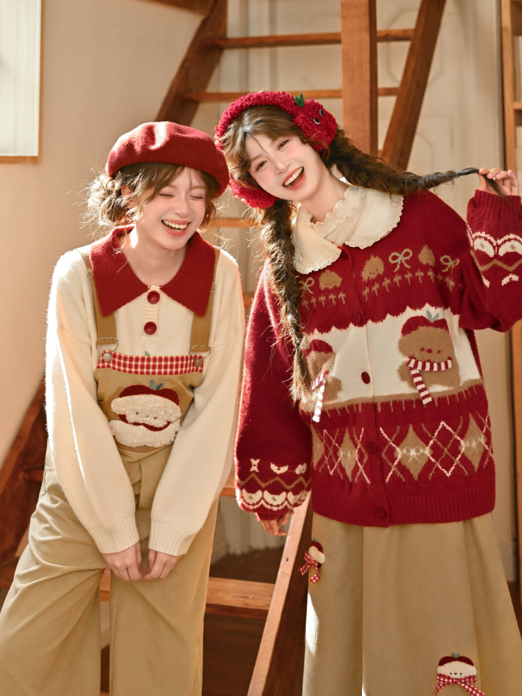 Snowy Gingerbread Bear Sweaters-ntbhshop