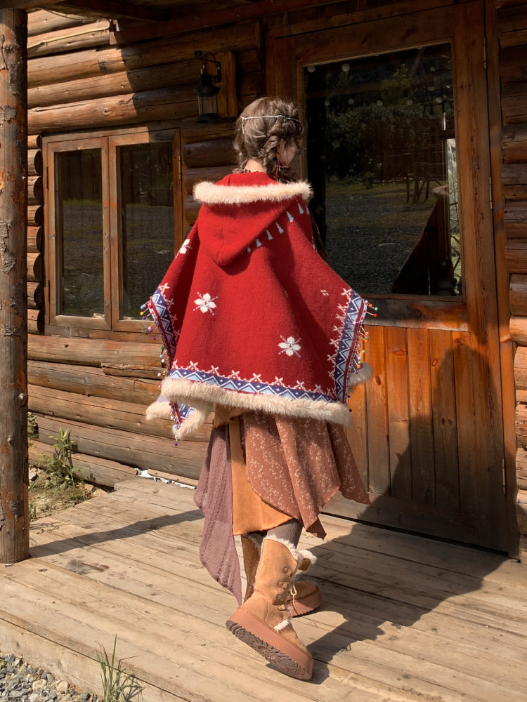 Hearthwind Jacquard Hooded Cape-ntbhshop