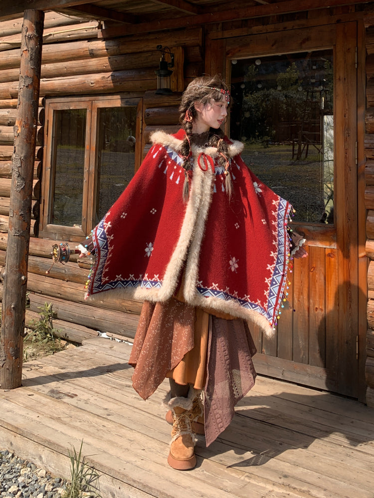 Hearthwind Jacquard Hooded Cape-ntbhshop