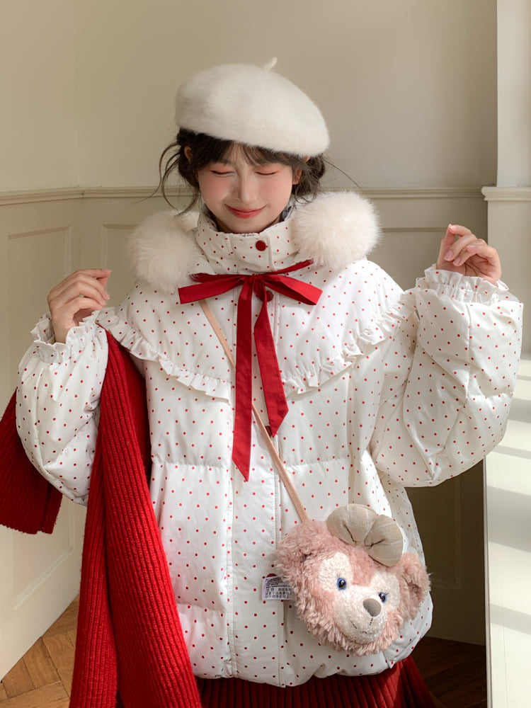 Berry Dots Puffer Jacket-ntbhshop