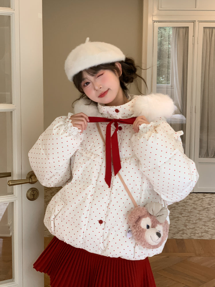 Berry Dots Puffer Jacket-ntbhshop
