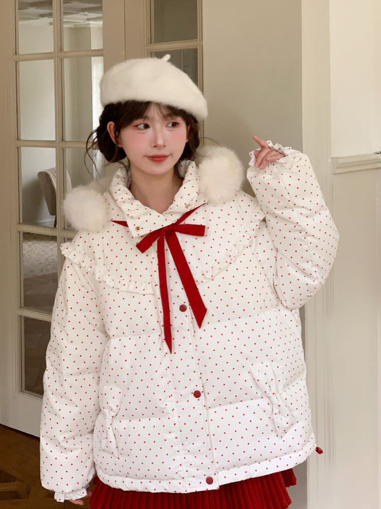 Berry Dots Puffer Jacket-ntbhshop
