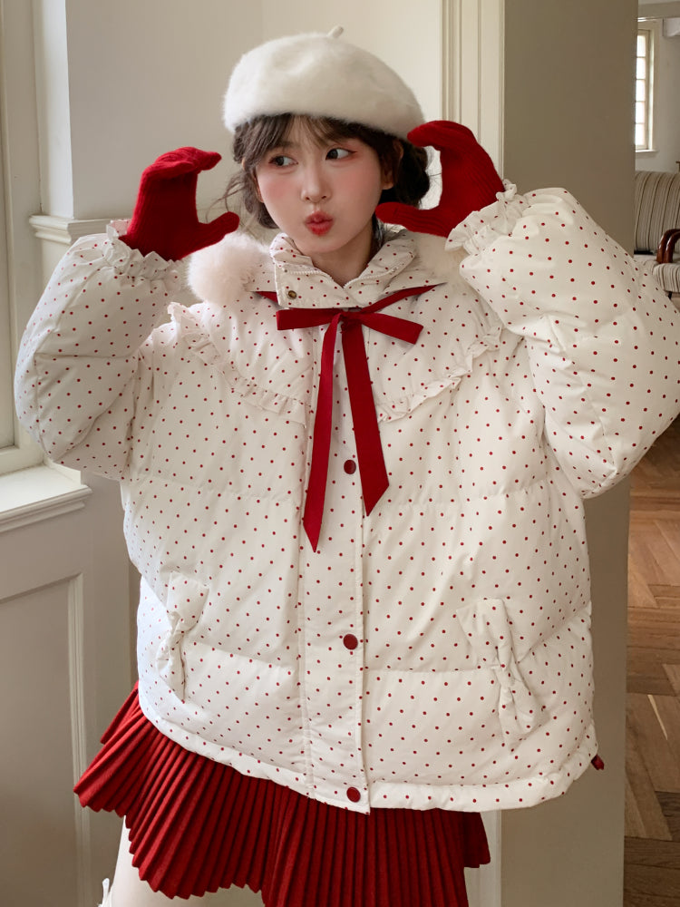 Berry Dots Puffer Jacket-ntbhshop