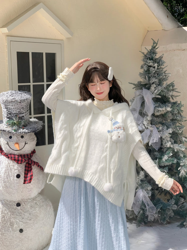 Snowman Cottage Knit Capes-Outerwear-ntbhshop