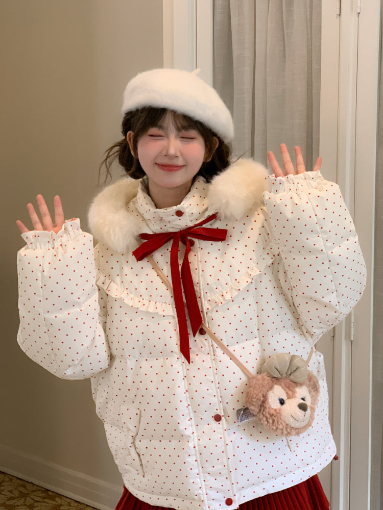 Berry Dots Puffer Jacket-ntbhshop