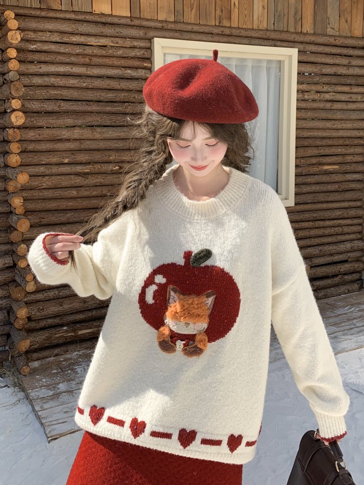 Apple Fox Cozy Orchard Knit Sweaters-ntbhshop
