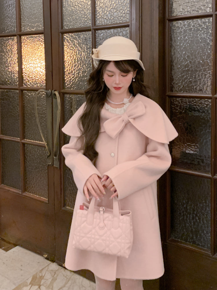 Rose Meringue Woolen Coat-ntbhshop