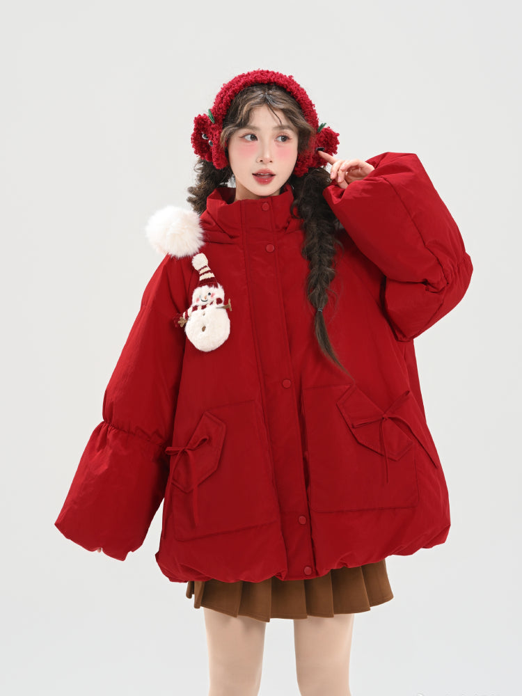 Snowman Holiday Cozy Puffer Jacket-ntbhshop